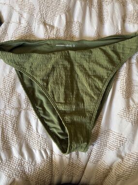 Abercrombie & Fitch Olive Textured Bikini Bottom